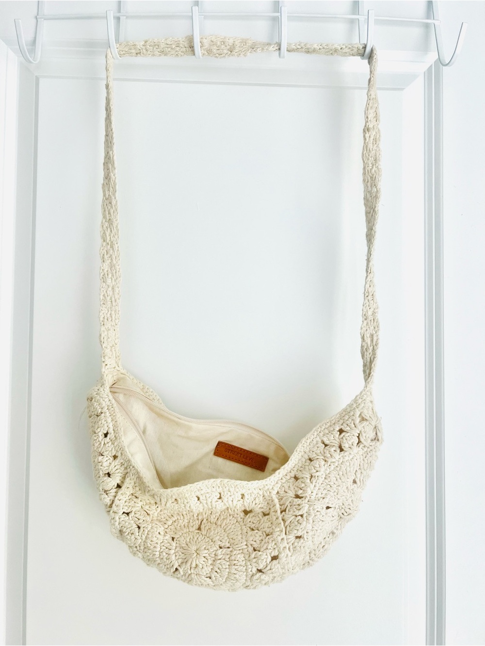 Street Level Cream Crochet Hobo Bag-Like new
